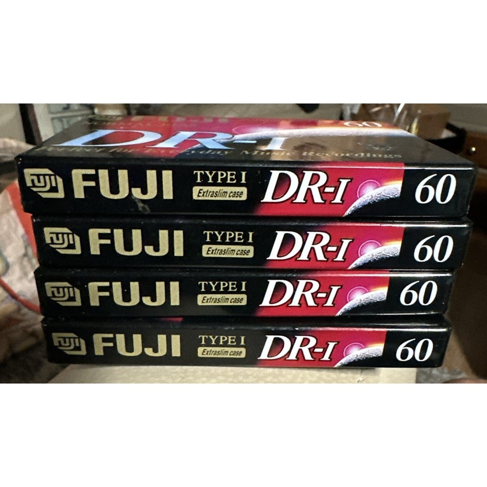 Lot of 4 Fuji DR-I Normal Bias 60 Minutes Audio Cassette Tape DR-1 SEALED NEW